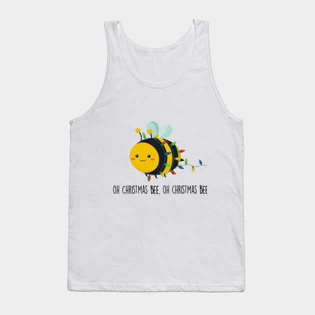 Christmas Bee Cute Bee Pun T-shirt Tank Top by Sarah's Simulacrum